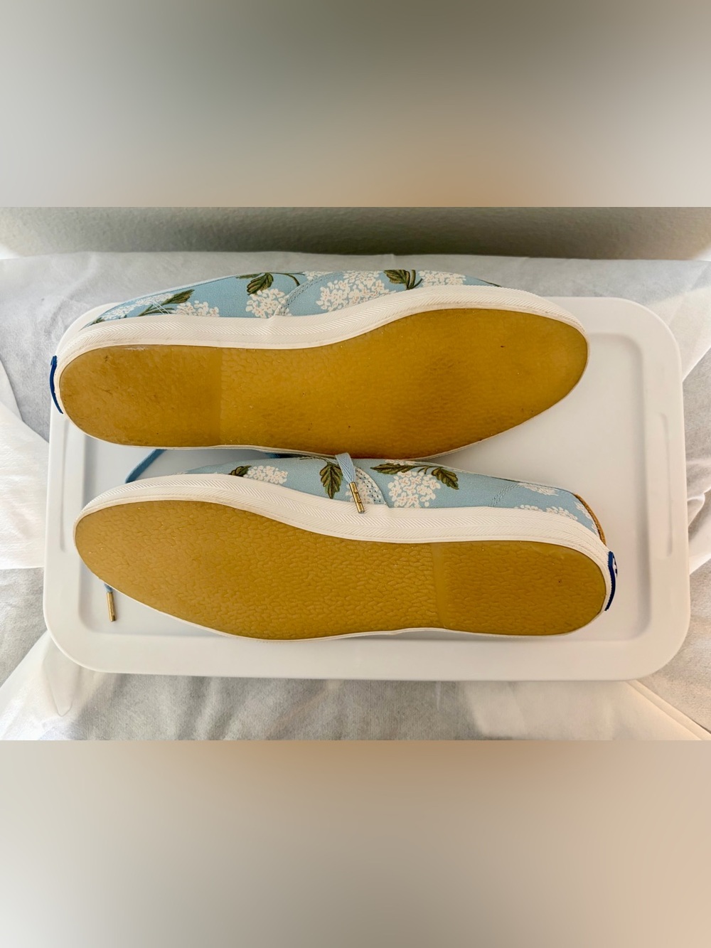 Like-New Keds x Rifle Paper Co. Vintage Champion Sneakers in in Blue Hydrangea - Picture 6 of 9